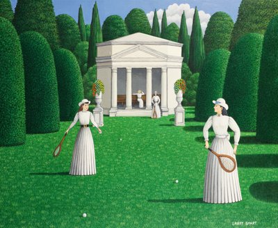 Edwardian Ladies Playing Tennis by Larry Smart